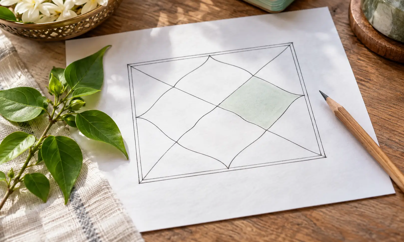 6th house in astrology health — birth chart with one house shaded