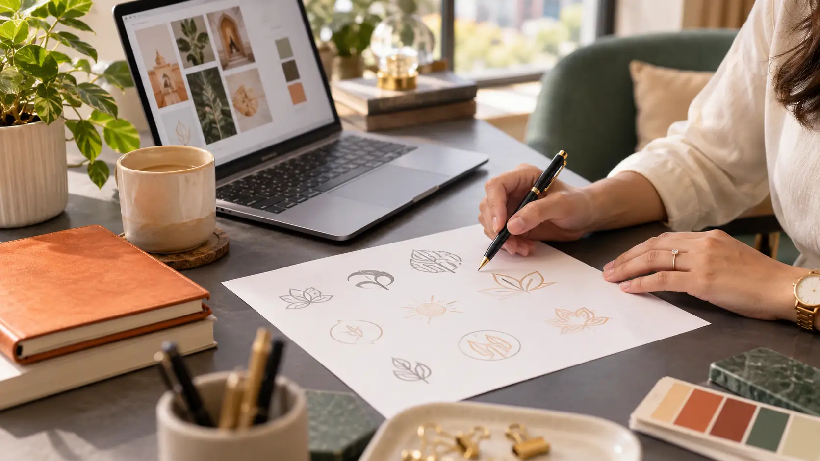 Business name numerology — founder reviewing brand name options