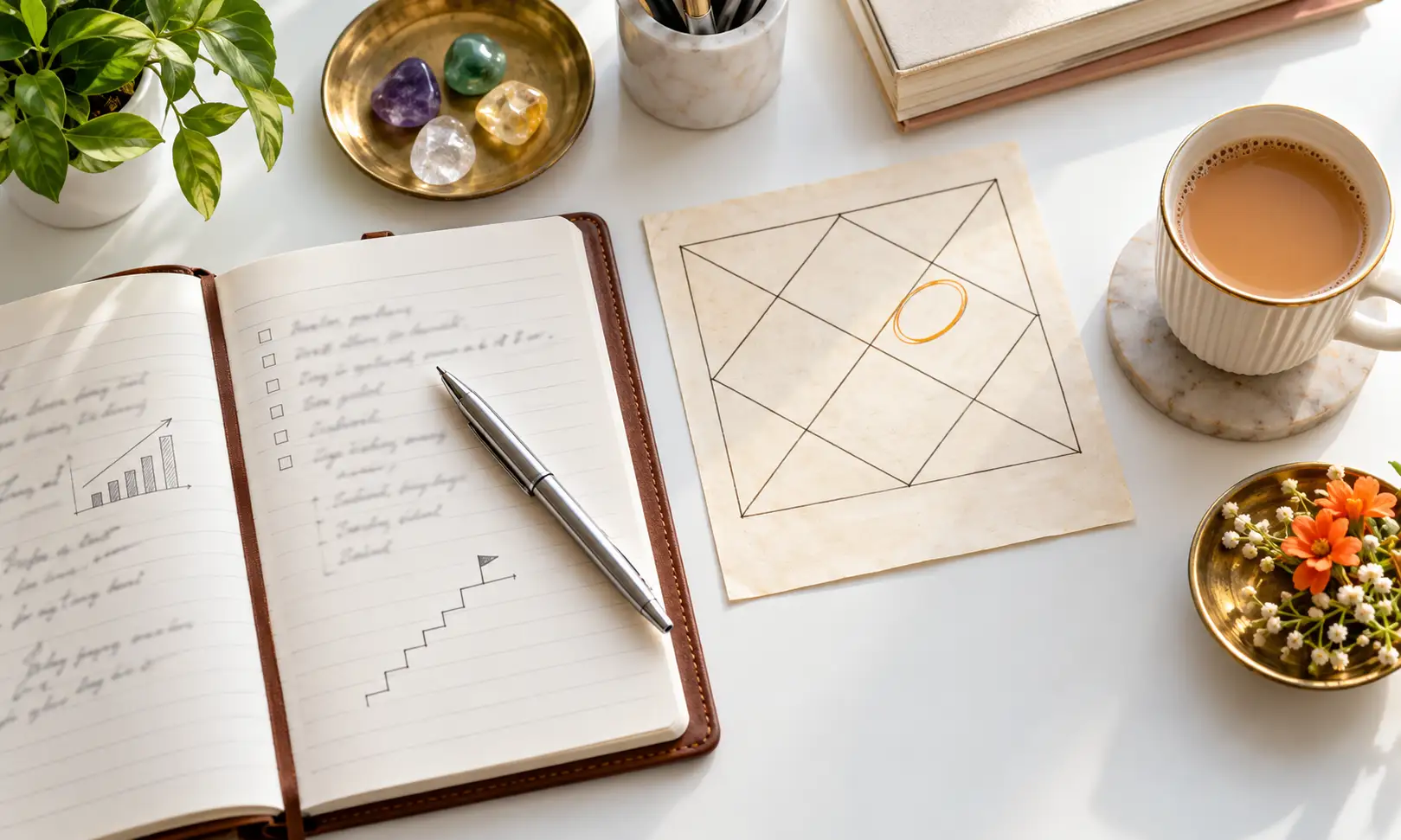 Career problems in kundli — career planning notes beside a birth chart