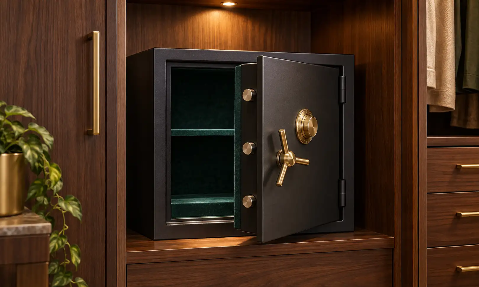 Locker direction as per Vastu — safe placed against the south wall opening north