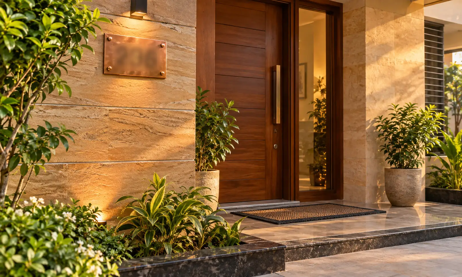 Lucky house number as per date of birth — house entrance with a number plaque