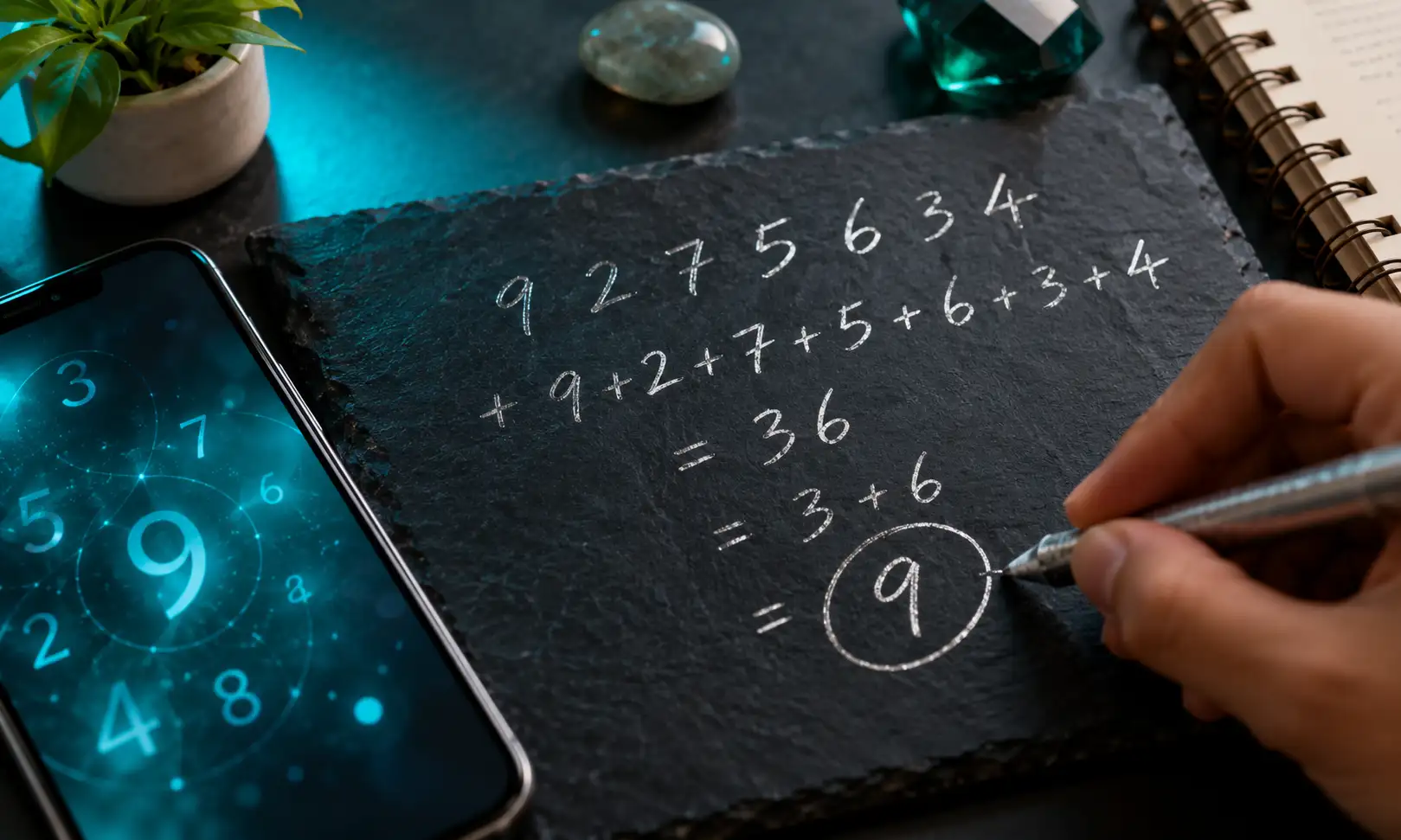 Mobile number total as per numerology — adding digits to a single number