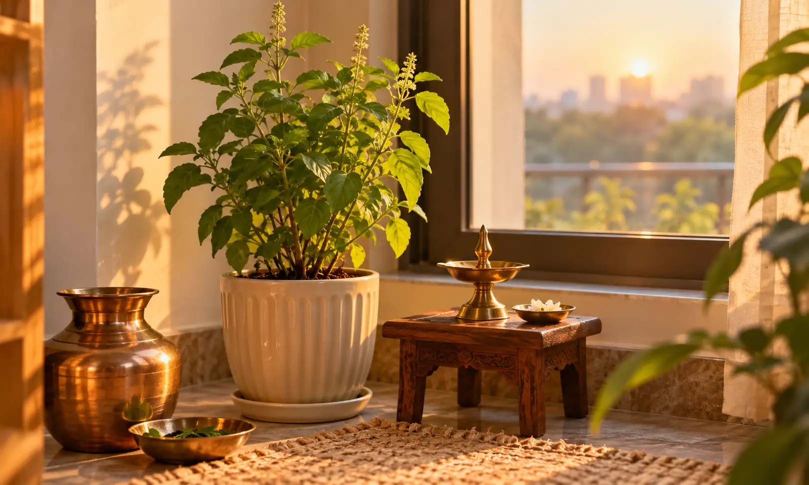 Simple astrology remedies at home — diya, tulsi and copper water pot