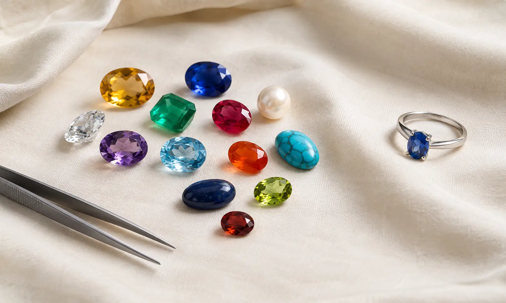 Wrong gemstone side effects — loose gemstones with one ring set apart
